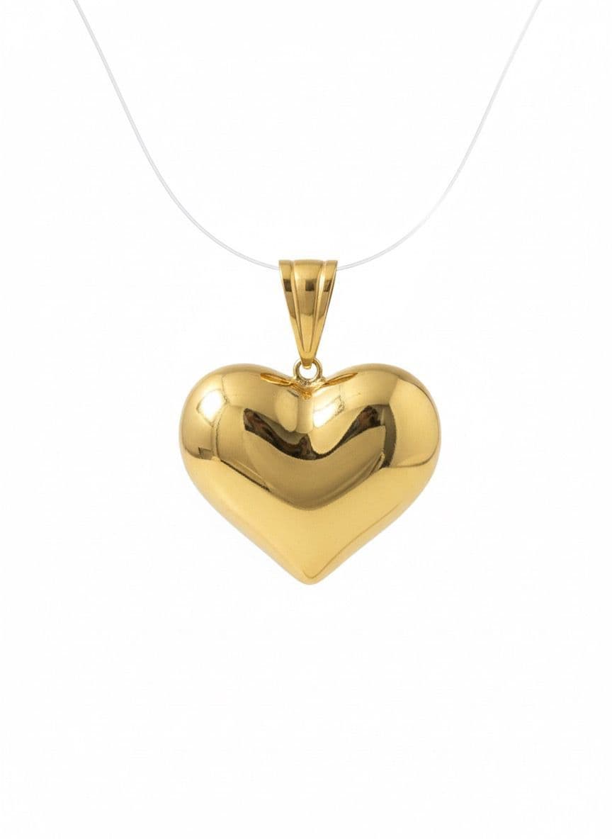 18K GOLD - PUFF HEART PENDANT