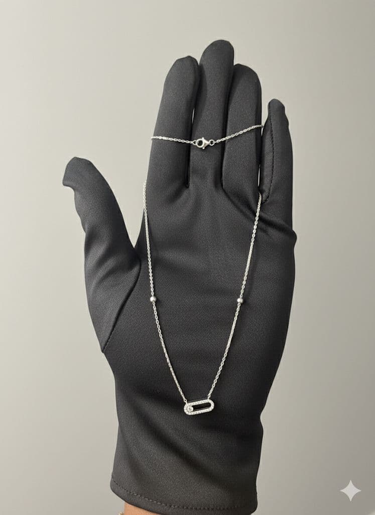 18K GOLD - MESSIKA WHITE GOLD NECKLACE - 3.1g