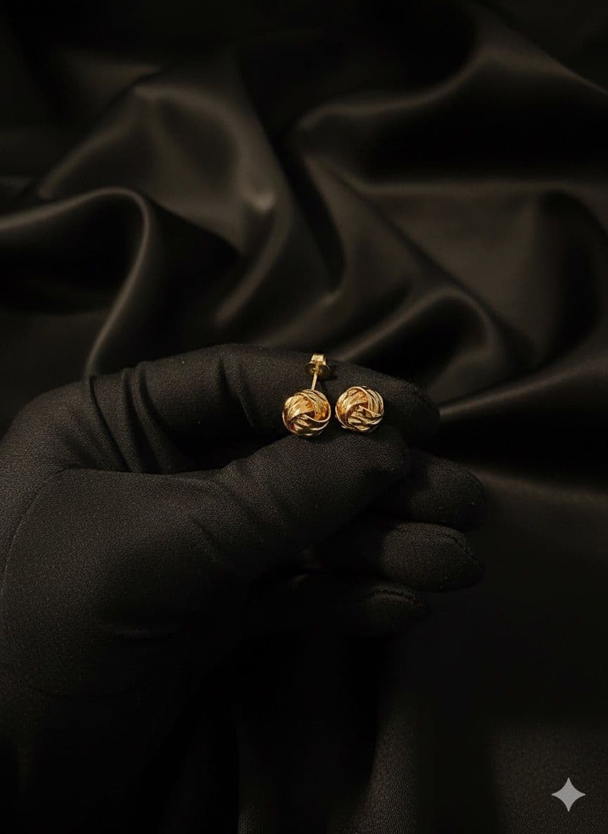 18K GOLD - LOVE KNOT STUD EARRINGS