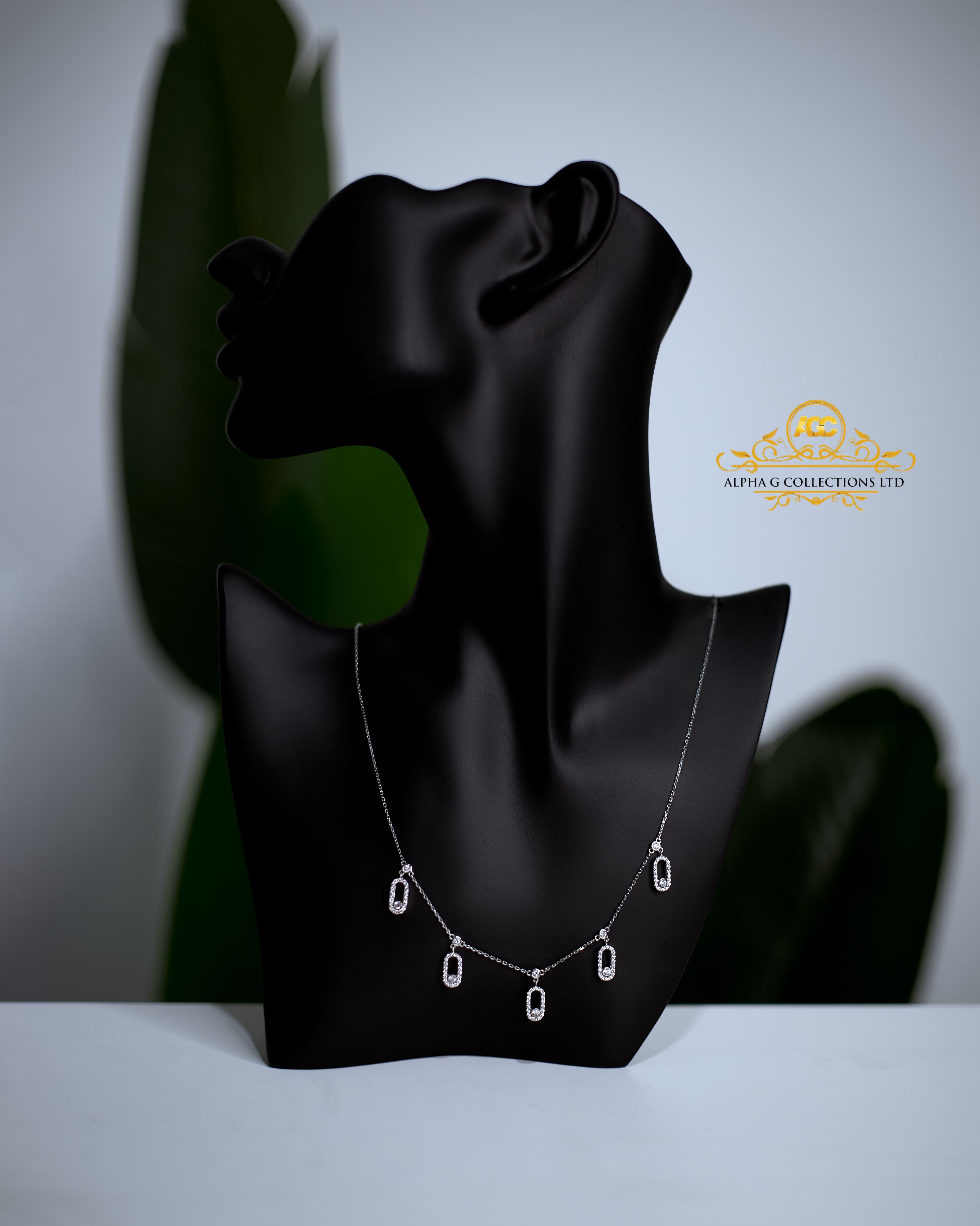 18K GOLD - MESSIKA WHITE GOLD NECKLACE -5.6g