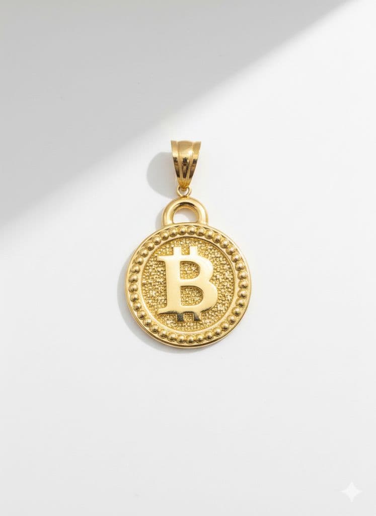 18K GOLD - BITCOIN PENDANT - 4.6g
