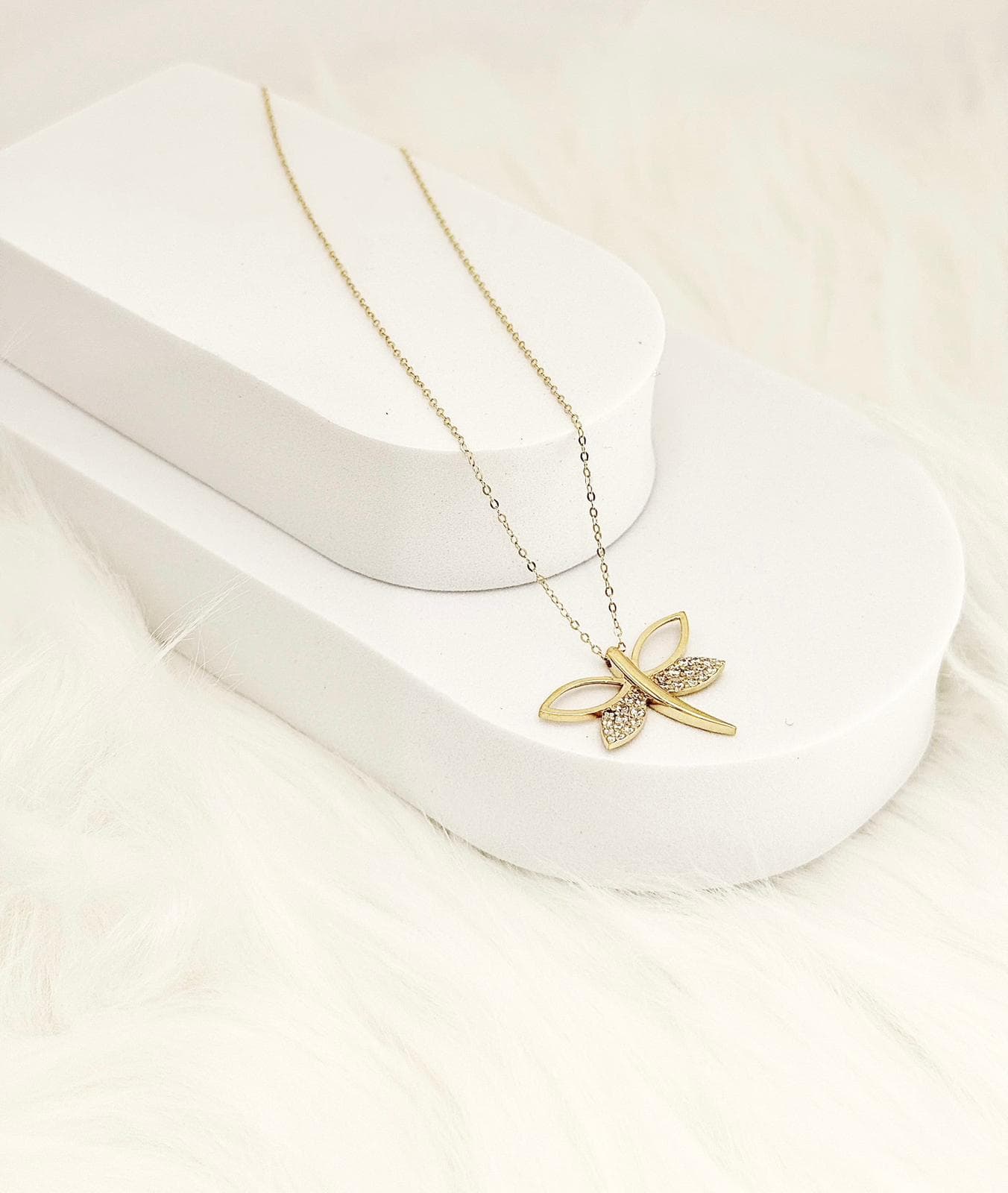 18K GOLD - DRAGON FLY NECKLACE