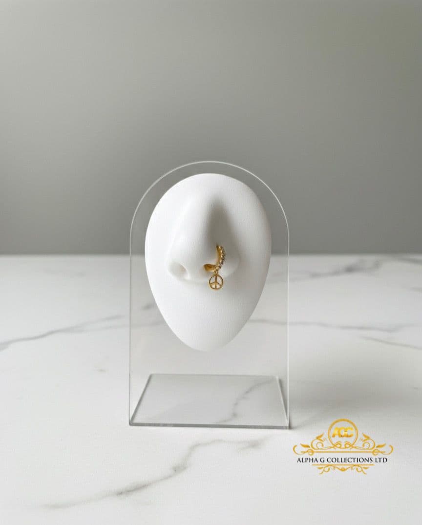 18K GOLD - DANGLE NOSE HOOP